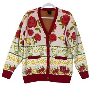 Disney Princess Beauty and the Beast Belle Rose Cardigan Sweater Sz XL‎ BoxLunch
